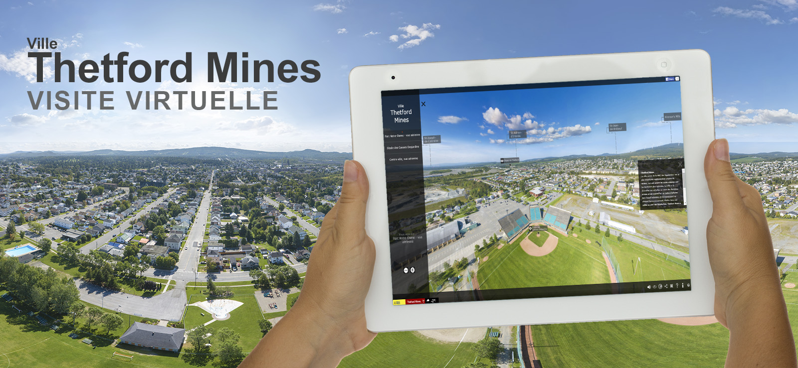 Présentation de la visite virtuelle de la ville de Thetford Mines en Chaudières-Appalaches